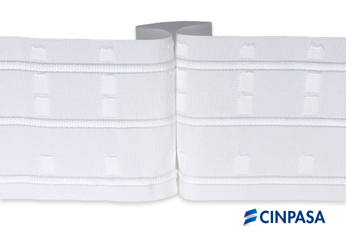 Cinta Para Cortinas De 50 Metros - Blanco, 1 Pulgada (28mm) - Tejido Poliéster Con Bolsillo Y 2 Cordones
