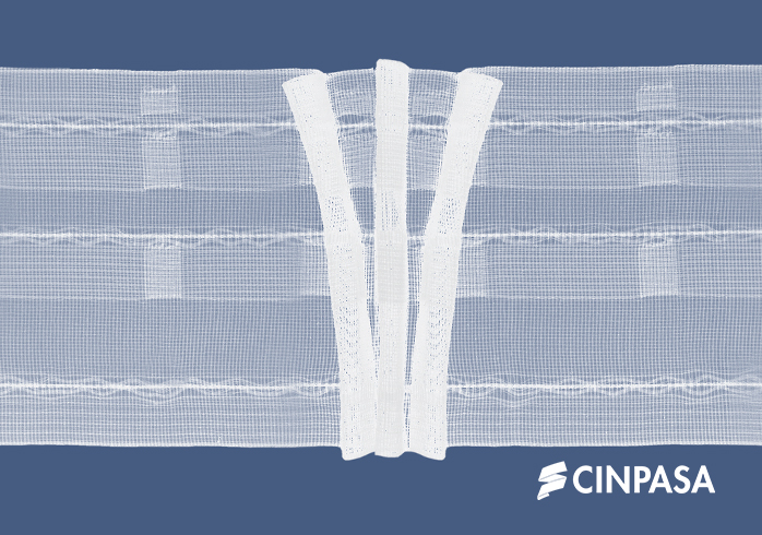  Cinta fruncidora encrestadora transparente pliegues en triángulo 